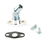 Aluminum Turbo Oil Return Flange For TD04 TD05 TD06 w/IHI RHF4 RHB4 45DEG 5/8" Barb