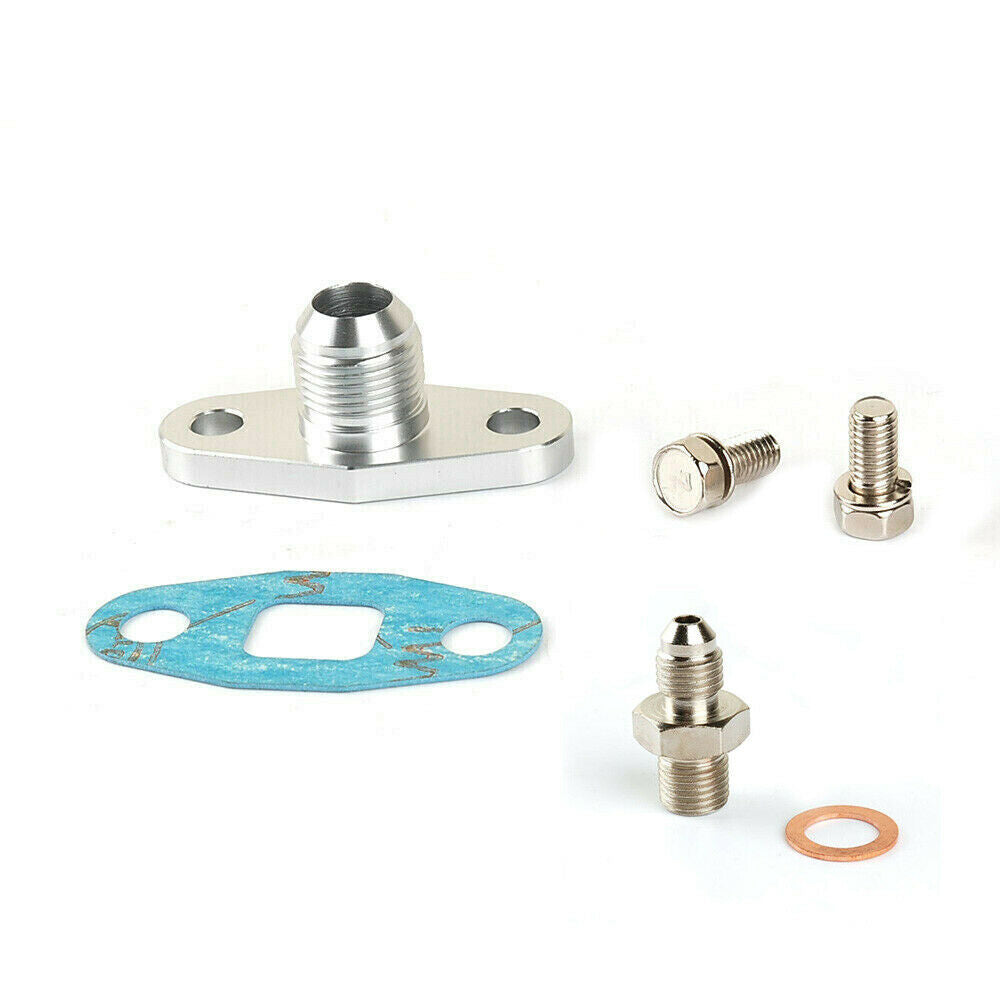 4AN Turbo Oil Feed & 10AN Return Flange Kit For Holset HX30 HX35 HX40