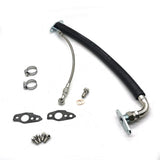 4AN Oil Feed & 3/4" Soft Hose Return Line For Toyota Land Cruiser 12HT HJ61 4.0L Diesel with CT26 Turbo