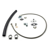 Top Mount AN4 Oil Feed Line & 3/4" ID Drain Soft Hose Kit For NISSAN RB20DET RB25DET with Garrett T3 T4 T04B T04E T04R