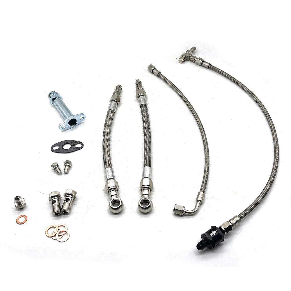 Universal Oil Water Kit with Filter for Garrett GT25 GT28 G25 G30 Ball Bearing Turbo  40" oil feed line