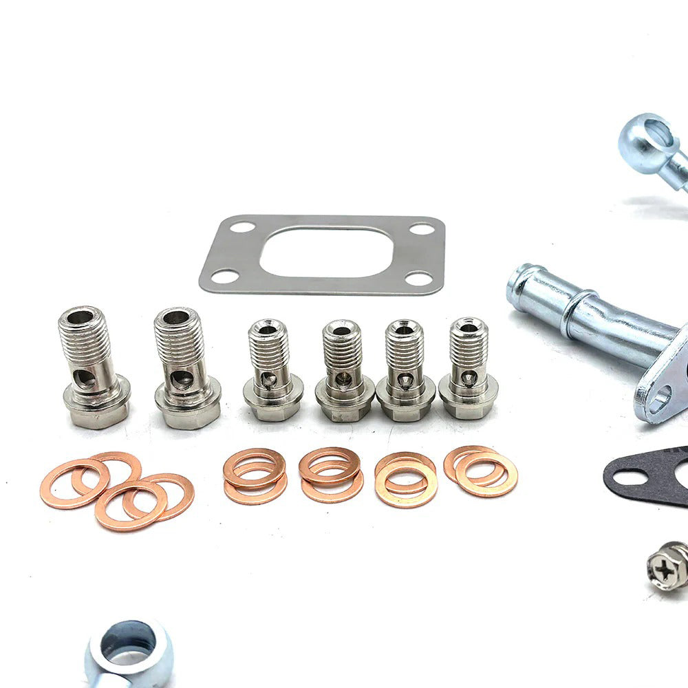 Oil & Water Line Kit w/Gasket For SAAB 9-3 / 9-5 B253R 1998-2002 GT17 to TD04HL 15T 19T Series