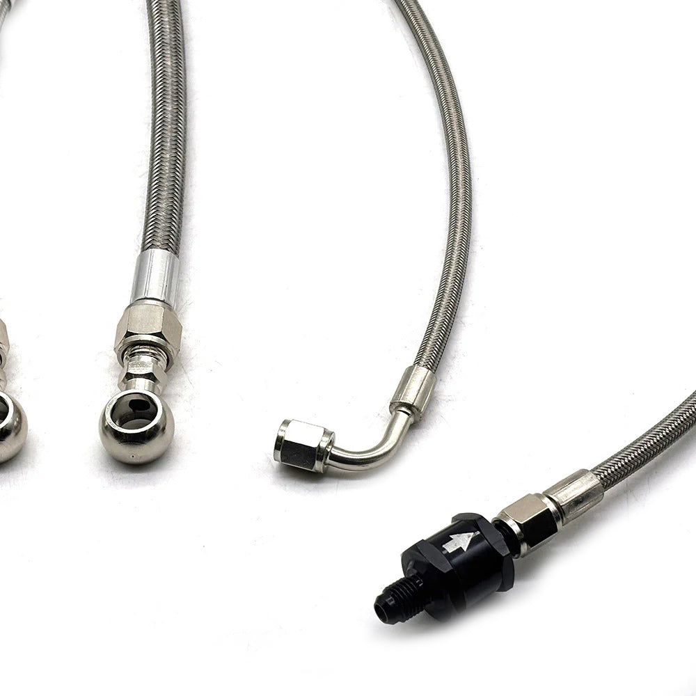 Universal Oil Water Kit with Filter for Garrett GT25 GT28 G25 G30 Ball Bearing Turbo  27.5" oil feed line