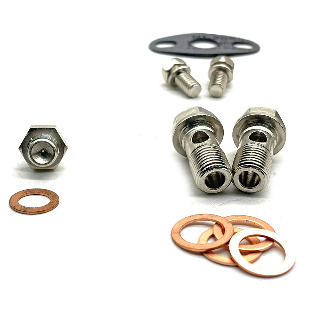 Universal Oil Water Kit with Filter for Garrett GT25 GT28 G25 G30 Ball Bearing Turbo  27.5" oil feed line