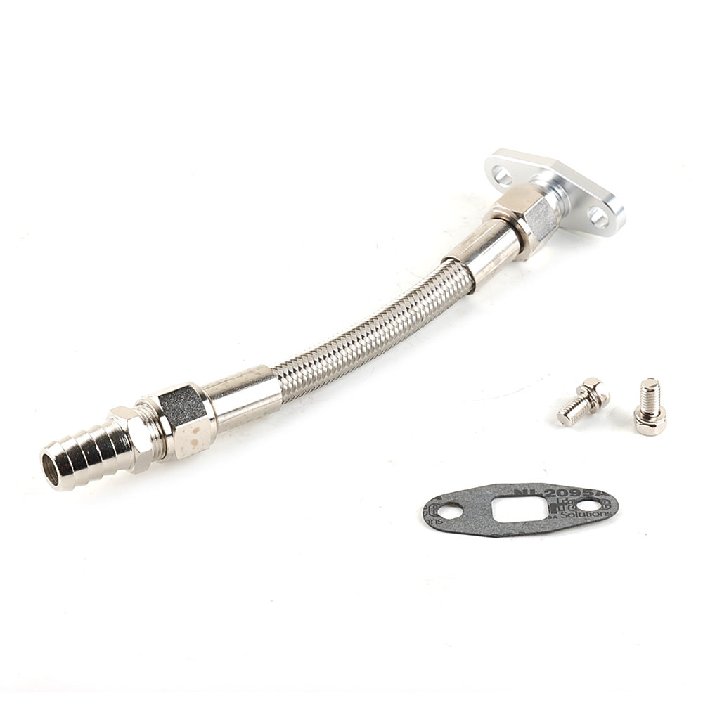 10AN Turbo-Ölrücklaufleitungssatz passend für BorgWarner S200SX S360 S363 S366 auf 20-mm-Schlauchanschluss