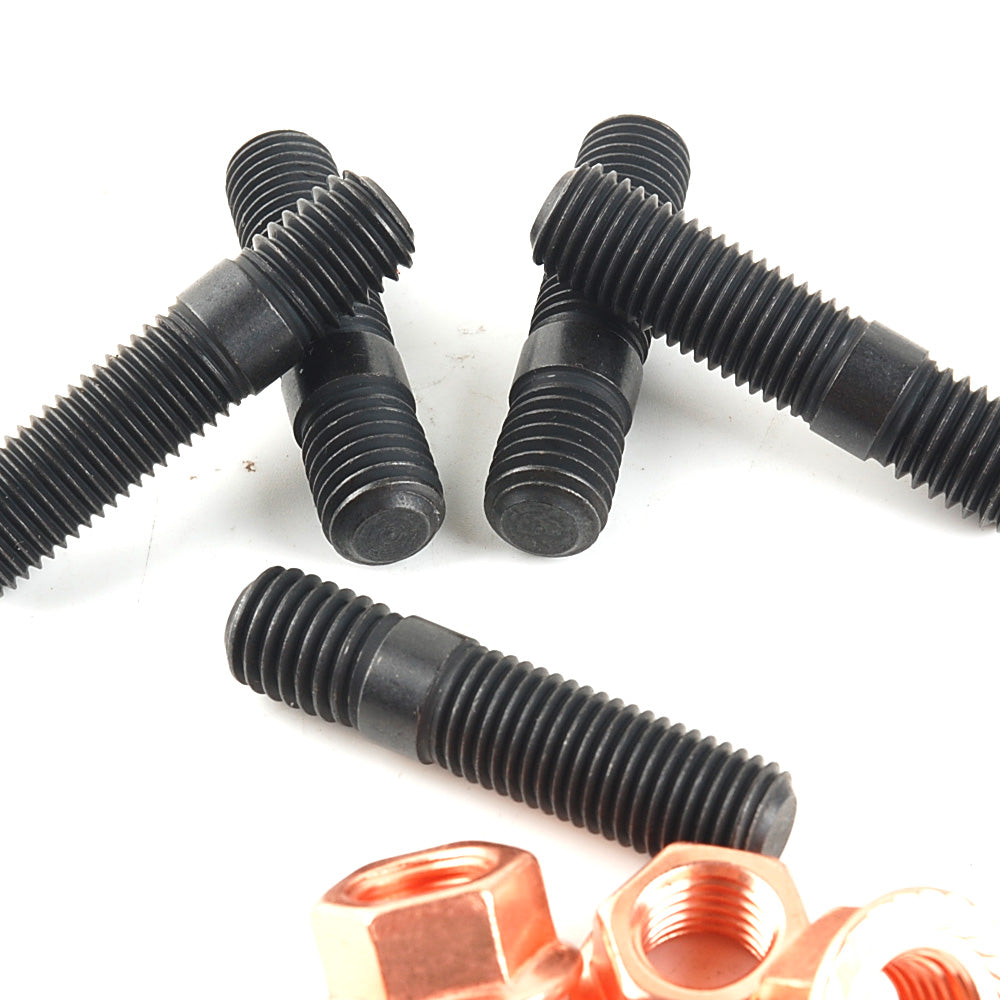 Manifold Black Studs & Egged Copper Nuts For TOYOTA 1JZ 2JZ 1JZGTE 2JZGTE SOARER SUPRA