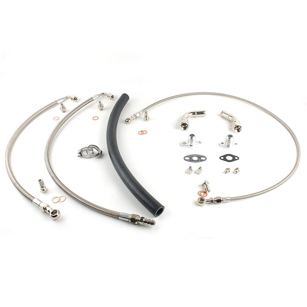 6AN Top Mount Oil Water Line For AUDI VW 1.8T Transverse 1998-2005 with GT28R GT30R