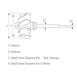 10 Blades Turbine Wheel For Garrett T3/T4 76 Trim 71mm/61.9mm 446265-0001