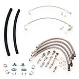 Turbo Oil & Water Line Kit For NISSAN 300ZX Z32 VG30DETT w/GT25R GT28R Ball Bearing Twin Turbo