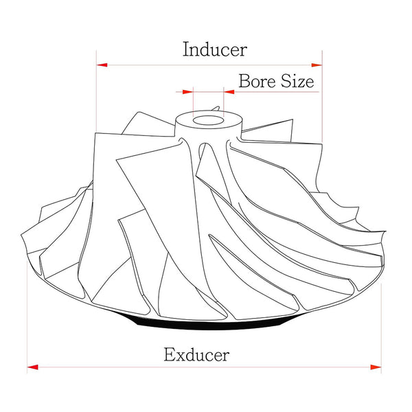 5+5 Turbo Cast Compressor Wheel For VF22 RHF5HB SUBARU WRX STI ...