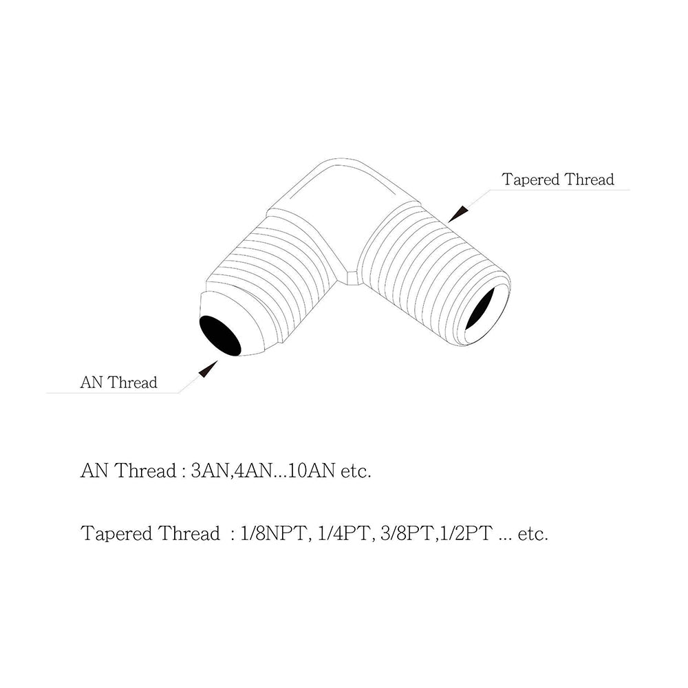 Made Of Steel 4AN to BSP 1/8BSPT 1/8PT Line Fitting Adapter 1/8"-28 90Deg