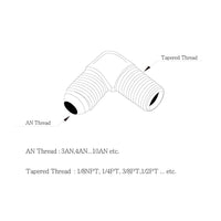 Made Of Steel 4AN to BSP 1/8BSPT 1/8PT Line Fitting Adapter 1/8"-28 90Deg