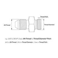 4AN 40" Universal Oil Feed Line M12 x 1.5mm pitch with 1/8NPT T-Fitting