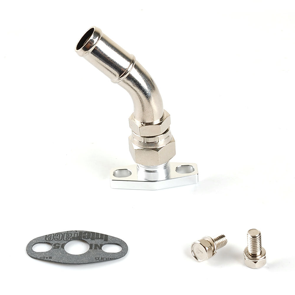 45Deg 10AN 3/4" 19mm Oil Drain Flange Kit For Garrett & HKS T25 T28 TB25 TB28 & BorgWarner EFR