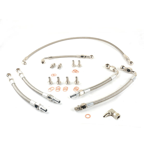 Oil Water Line Kit For Mitsubishi 6A13TT Galant Legnum VR4 TD03 Twin Turbo