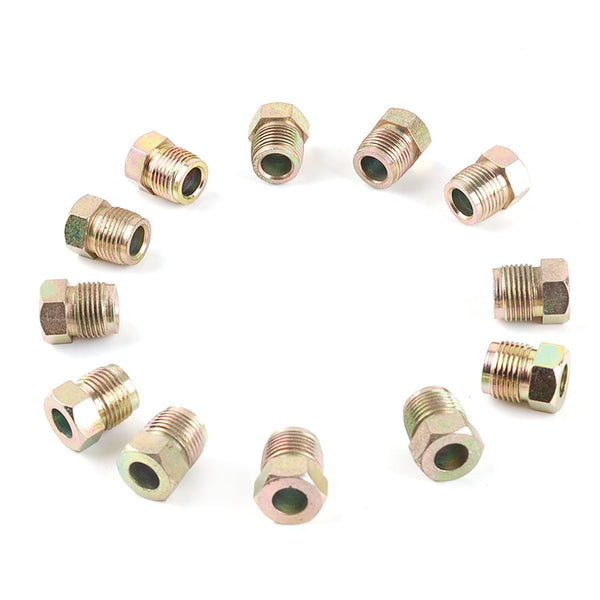 M12 x 1.0mm pitch Inverted Flare Tube Nut Fitting 6.7mm For Brake Line Tubing 12 PACK