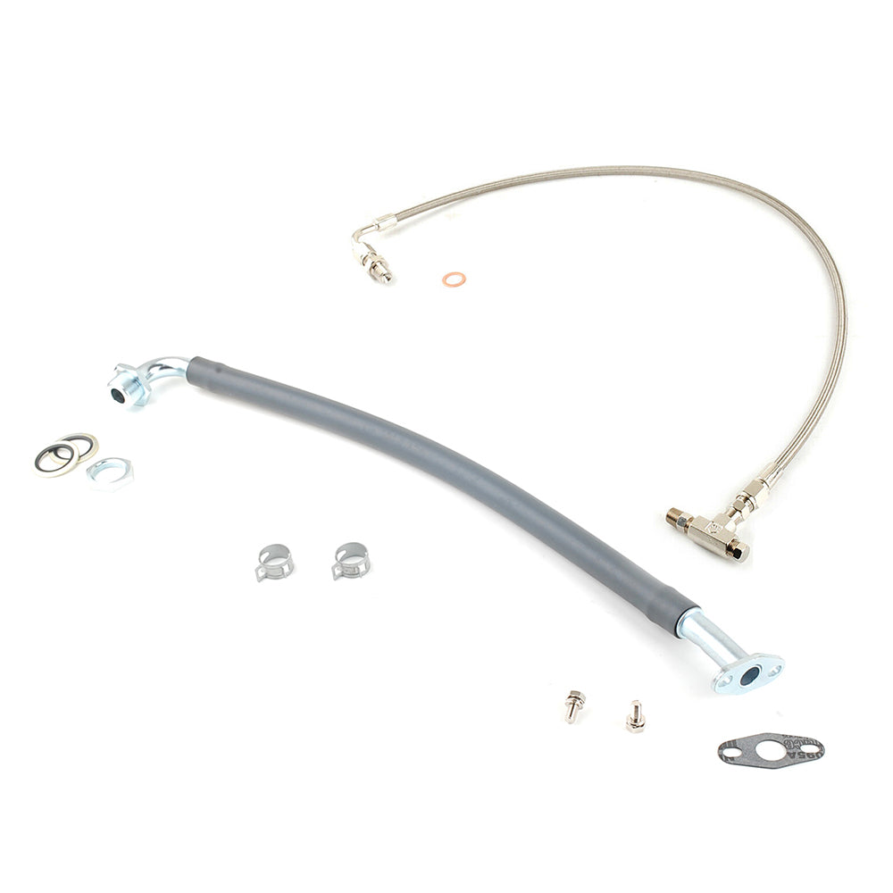 27,5" 4AN Ölzuleitung &amp; 17,7" Rücklaufleitung mit 1/8" BSPT passend für BorgWarner KKK K16