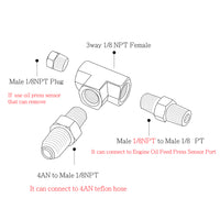 Universal 40" Oil Feed Line for M10 x 1.0mm Pitch Garrett GT15 GT17 GT19 GT20 GT22 Series w/ 1/8NPT 1/8PT