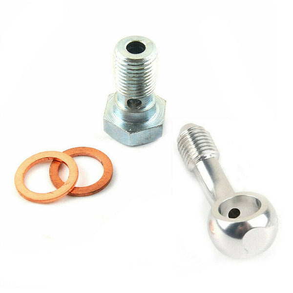 20Deg Aluminum 3AN To 10mm x 1.0mm pitch with Steel Banjo Bolt / Brake Clutch Line Fitting