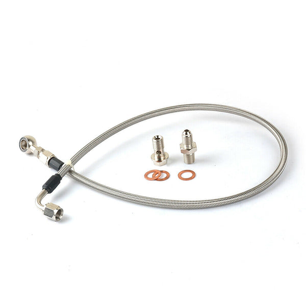 27.5" Long 4AN Top Mount Oil Feed Line Kit For TOYOTA 1JZ 2JZ with Holset HX35 HX40 HX45