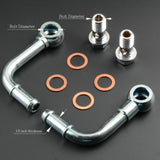 90 Deg Turbo Water Pipe Kit M14x1.5mm pitch For Garrett T25 T8 TB25 TB28 GT25 GT28 GT30 GT35