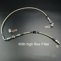 4AN Oil Feed Line For SUBARU AVCS w/IHI VF36 VF42 Ball Bearing w/ High Flow Filter