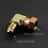 Made Of Steel Adapter Fitting 90 DEG 4AN Female Swivel to 4AN