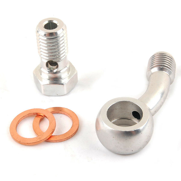 3AN AN-3 To M10 x 1.25mm pitch with 45Deg Side Bent Banjo Bolt Kit / Brake Clutch Line Fitting