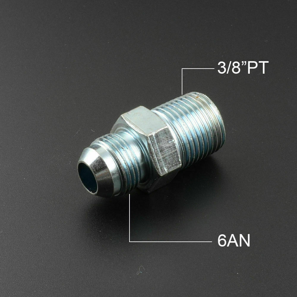 Engine Oil & Water AN-6 6AN to 3/8" PT 3/8" BSPT Male Tapered Thread Adpater