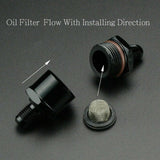 AN4 Big Hole Oil Feed Line w/ Filter for Honda B16 B18 D15 D16 w/T3 T4 TB03 T04B/E T66