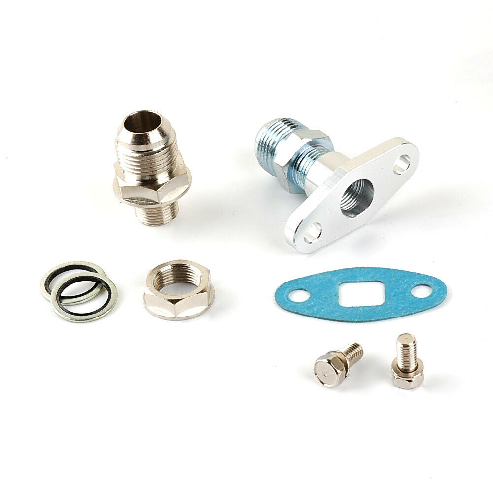 12AN Oil Drain Kit for T3 T4 T04B T04E T7 GT30 GT32 GT37 T66 HX30 HX35 HX40 Precision PTE GEN2 6062 6266 6466
