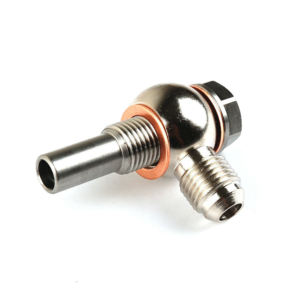 6AN 1/4NPSM 4L80E For GM Transmission Oil Cooler SS304 Banjo Bolt Fitting 1997~2010