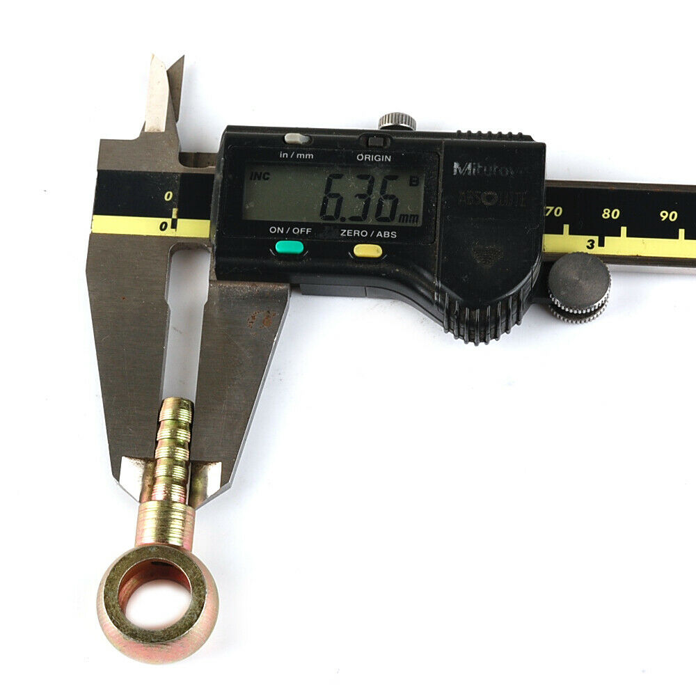 Hohlschraubensatz M12 12 mm x 1,25 mm Steigung auf 1/4" (6,35 mm) Widerhaken, gelb verzinkt