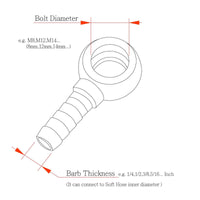 M14 14mm x 1.5mm pitch to 3/8" 9.5mm banjo barb kit for BorgWarner EFR 7163 7670 8374 9174 9180 MHI TD05/TD06 GT25R~GT35R T25 T28 KKK K03