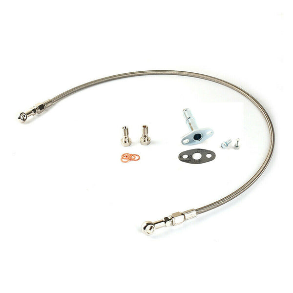 4AN AN-4 Oil Feed Line & 5/8" Return Pipe Kit For Genesis 2.0L 2.0T Coupe with Stock MHI TD04L TD04H Turbo