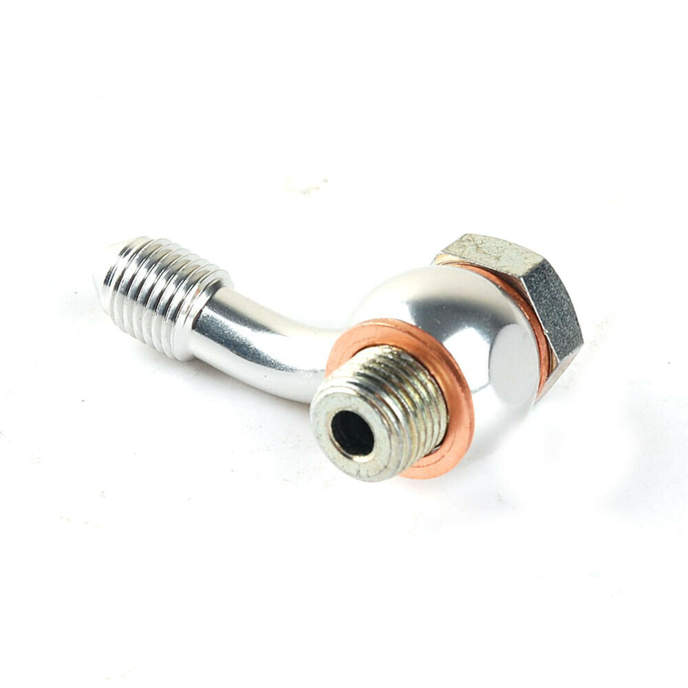 3AN AN-3 To M10 x 1.0mm pitch with 45Deg Side Bent Banjo Bolt Kit / Brake Clutch Line Fitting