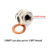 Sensor Adapter M12x1.5 12mm x 1.5mm pitch to 1/8NPT 1/8"-27 6.47mm replaces Auto Meter 2277