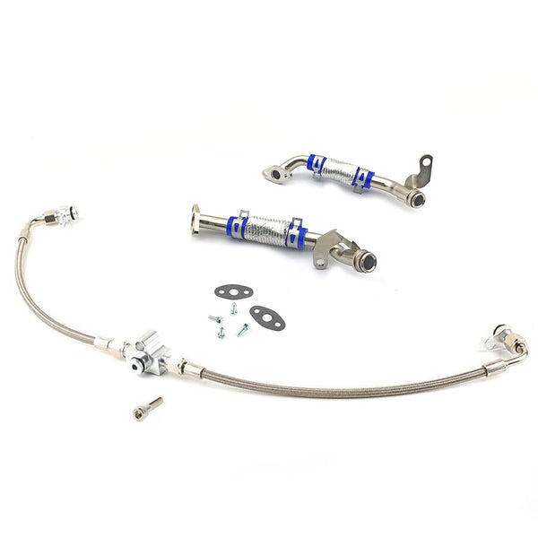 4AN Oil Feed Line & Return Hose Kit For BMW N54 3.0L 135i 335i 535i TD03 Twin Turbo