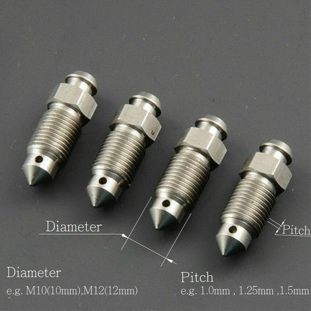 Stainless Bleed Nipple Screws M10x1.0mm Pitch Brembo Caliper for Subaru STI WRX EVO